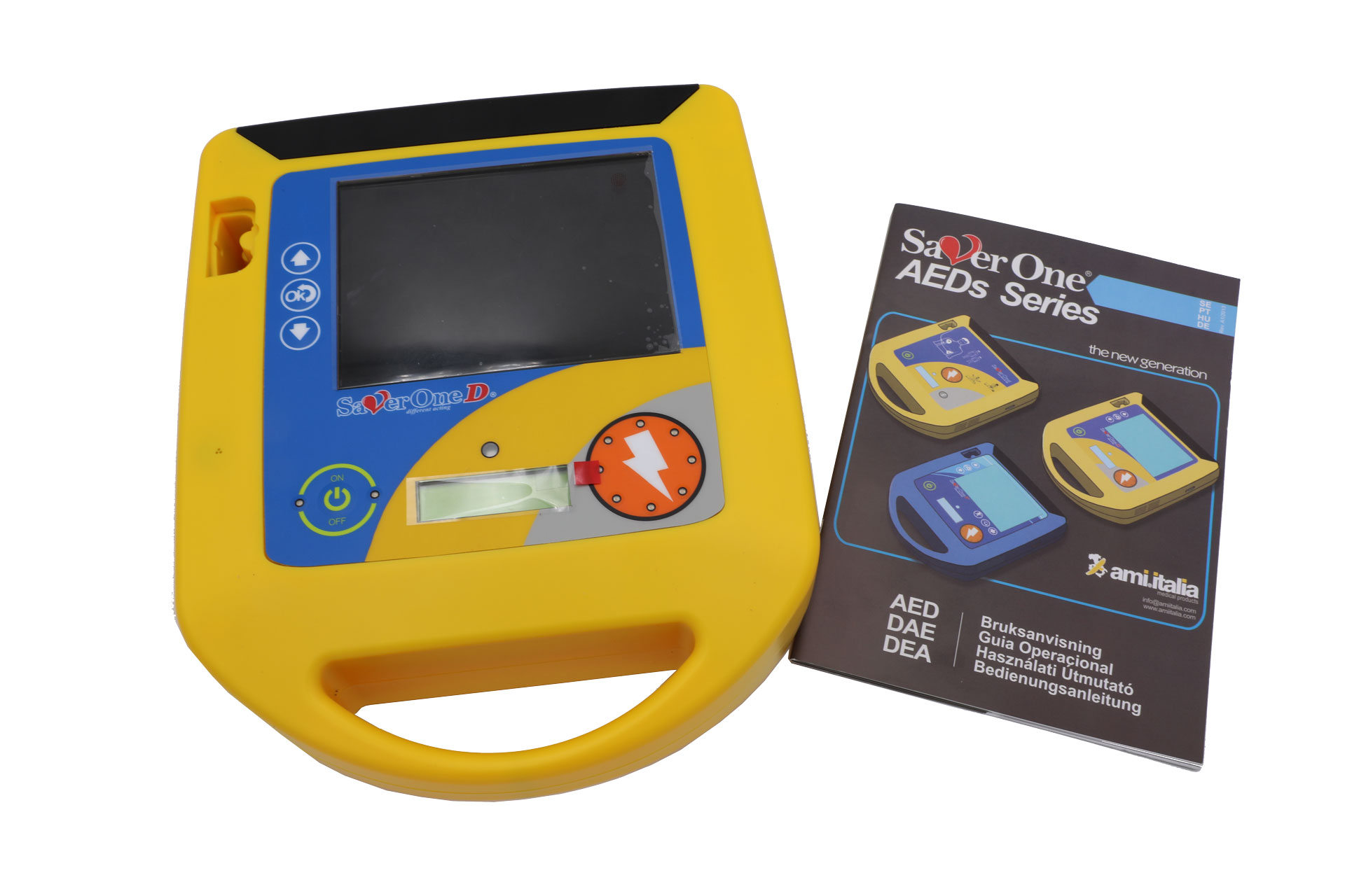 Saver One AED Profi Defibrillator Modell D mit 360 Joule und Akku Upgrade