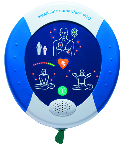 Defibrillator AED SAM PAD500P Halbautomat mit Herzdruckmassage-Kontrolle und Echtzeitanleitung